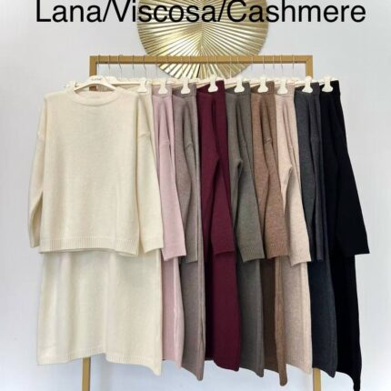 Dviejų dalių lanos vilnos kostiumėlis #10137-10138 One-size