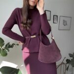 Dviejų dalių lanos vilnos kostiumėlis #10139-10093 One-size