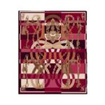 Viskozės dvipusės skaros su burgundiškais motyvais - Image 2