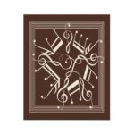 Viskozės dvipusės skaros su rudais motyvais - Image 2