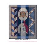 Viskozės dvipusės skaros su mėlynais motyvais - Image 3