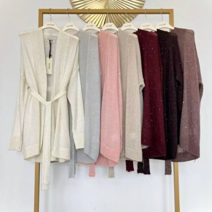 Smulkaus mezgimo moherinis kardiganas #10449 One-size