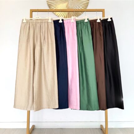 Lino/šilko tiesaus kirpimo kelnės #CLE01-T1464 (limituotos)