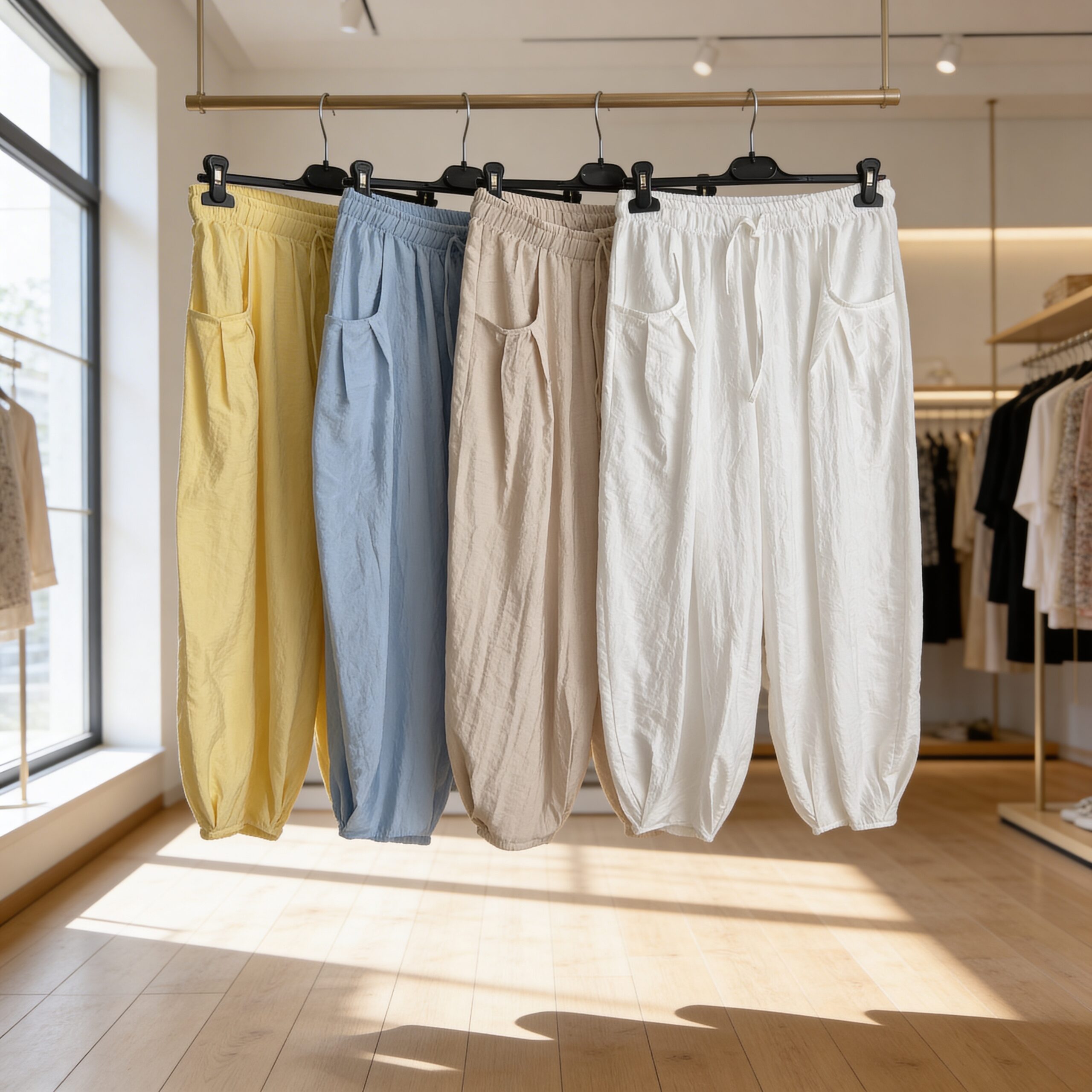 IMG_6913-scaled-1.jpeg Viskozinės kelnės BANANA #LA6578 - Image 1