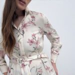 Gėlėta viskozinė suknelė #ED292