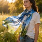 100% šilko šalikas SYLVIE (110x180 cm) - Image 2