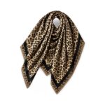 Leopardo rašto vilnos ir viskozės skara – J709