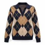 Vilnonis polo megztinis su rombų raštu – WL1796-R-AI26 – BLU-CAMMELLO-BEIGE-GIALLO