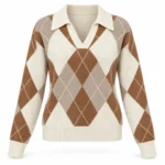 Vilnonis polo megztinis su rombų raštu – WL1796-R-AI26 – PANNA-CAMMELLO-BEIGE-PANNA