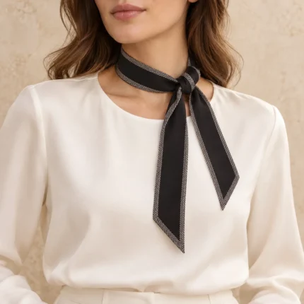 Šilko/viskozės šalikėlis SAMANTHA – ant modelio