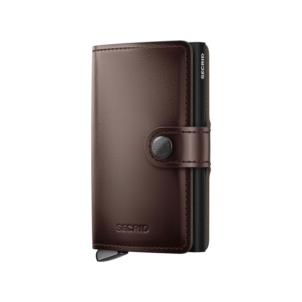 SECRID_MDu-Dark_Brown+_front_1200x1200 SECRID Dusk Premium+ kompaktiška vienguba piniginė – tamsiai rudos sp. - Image 1