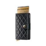 SECRID Emboss Diamond Premium+ kompaktiška vienguba piniginė – juodos sp. - Image 4