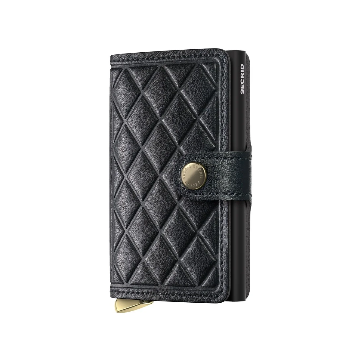 SECRID_MEd-Black+_front_1200x1200 SECRID Emboss Diamond Premium+ kompaktiška vienguba piniginė – juodos sp. - Image 1