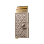 SECRID Emboss Diamond Premium+ kompaktiška vienguba piniginė – kreidos baltos sp. - Image 4