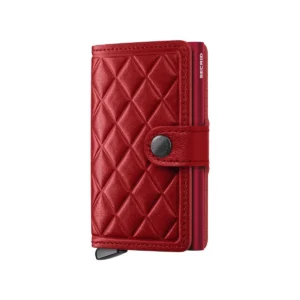 SECRID Emboss Diamond Premium+ kompaktiška vienguba piniginė – raudonos sp.