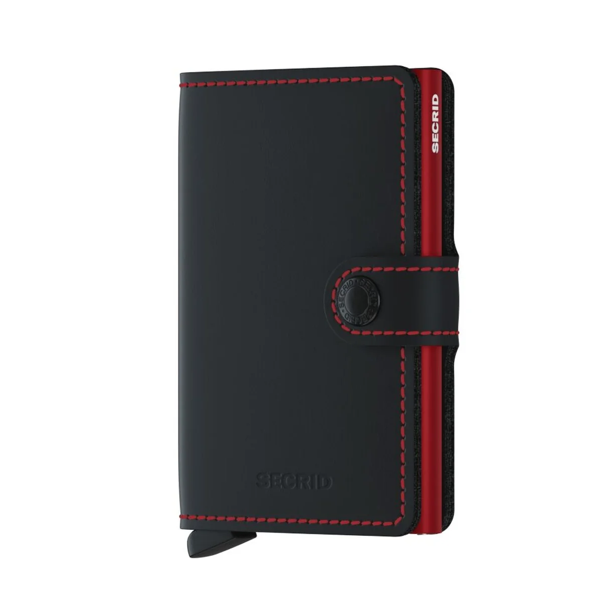SECRID_MM-Black_Red_front_1200x1200 SECRID Matte kompaktiška vienguba piniginė – juodos / raudonos sp. - Image 1