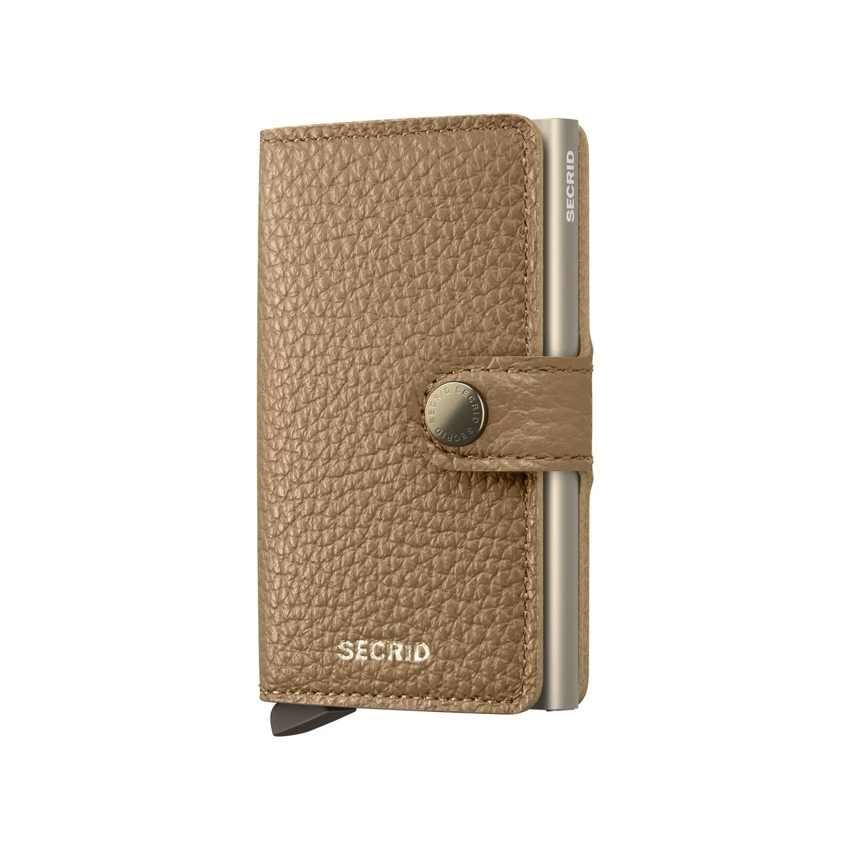 SECRID_MPe-Cappuccino_front_1200x1200 SECRID Pebble kompaktiška vienguba piniginė – kapučino sp. - Image 1